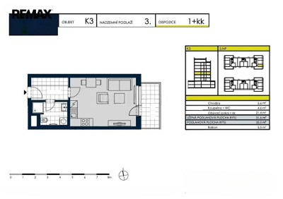 Pronájem bytu 1+kk, 31,6 m2, Praha